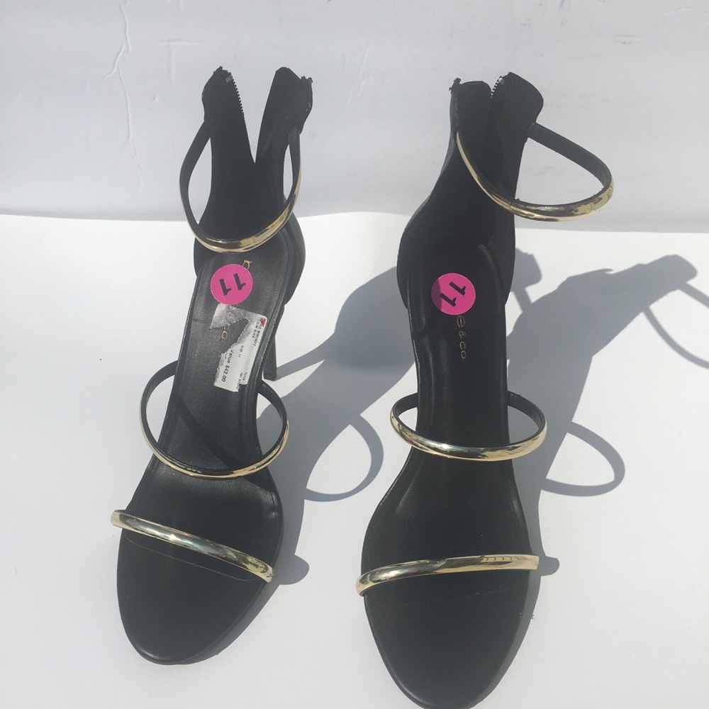 Bebe & Co. Strappy Gold Heels